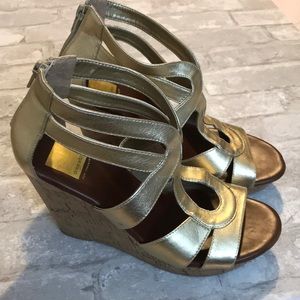 Dolce Vita gold wedges